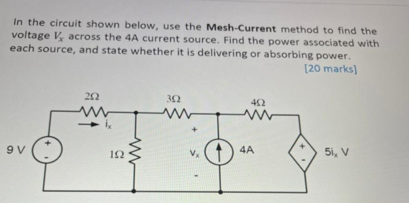 Solved In The Circuit Shown Below, Use The Mesh-Current | Chegg.com