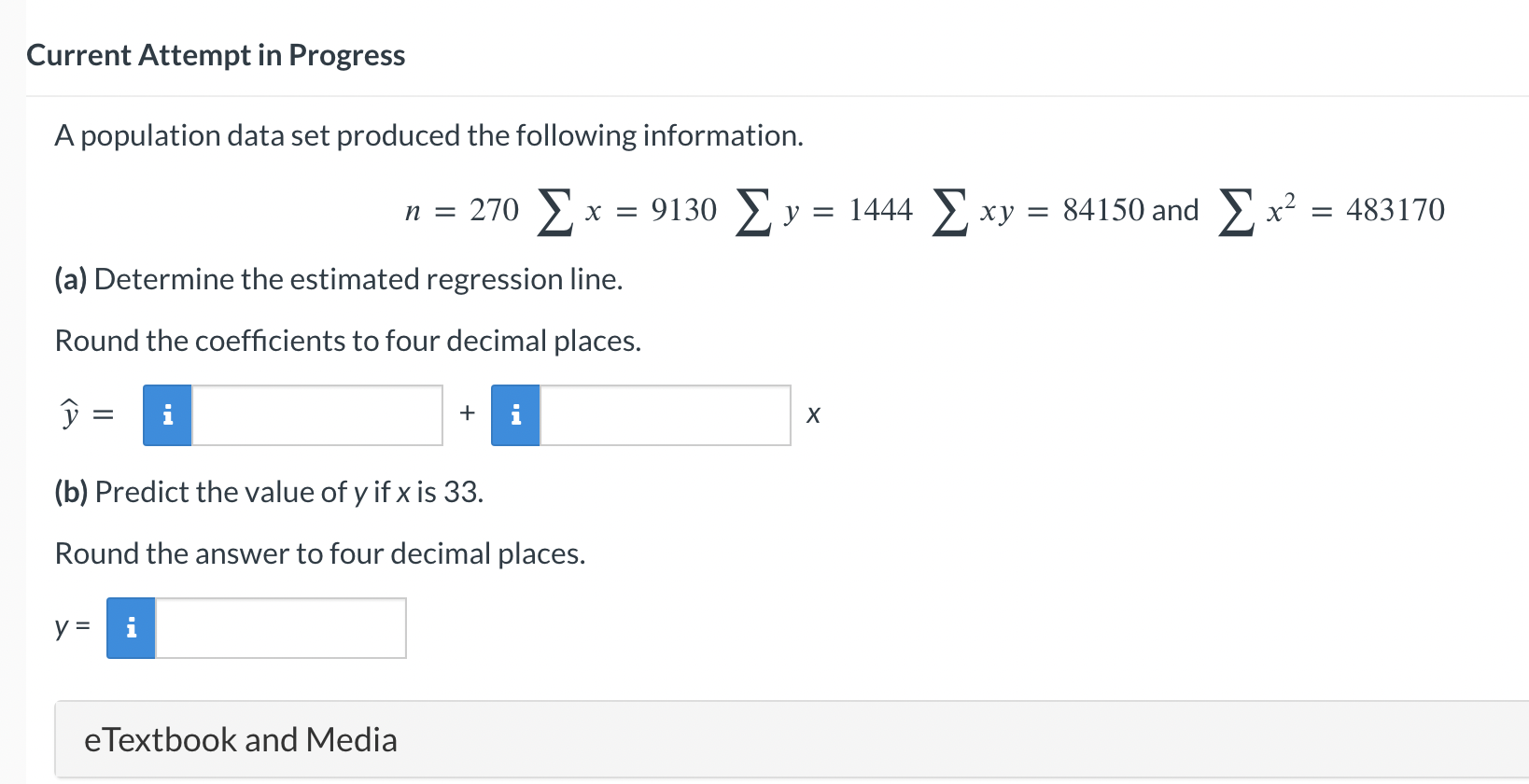 Solved Current Attempt in Progress A population data set | Chegg.com