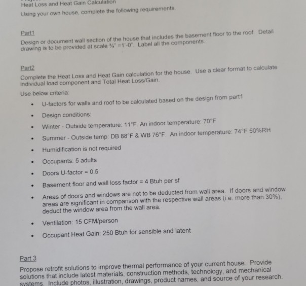 Heat Loss and Heat Gain Calculation Using your own