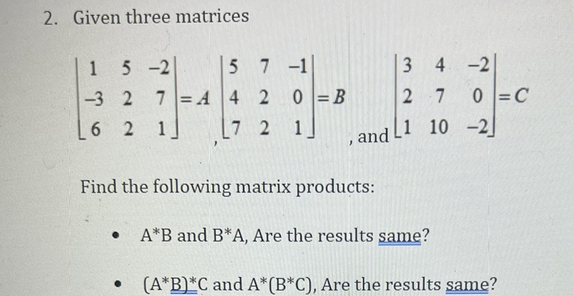 Solved 1. Given the Matrix ⎣⎡1−36522−271⎦⎤ - Find its | Chegg.com