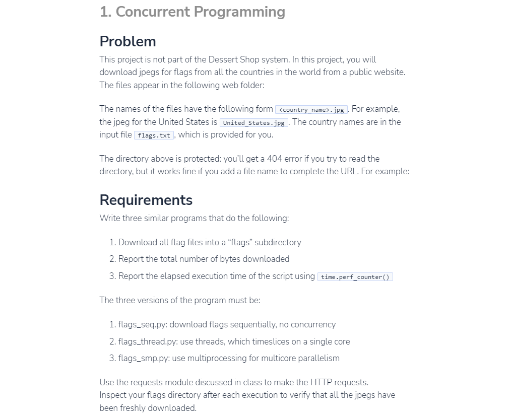 Solved 1. Concurrent Programming Problem This project is not | Chegg.com