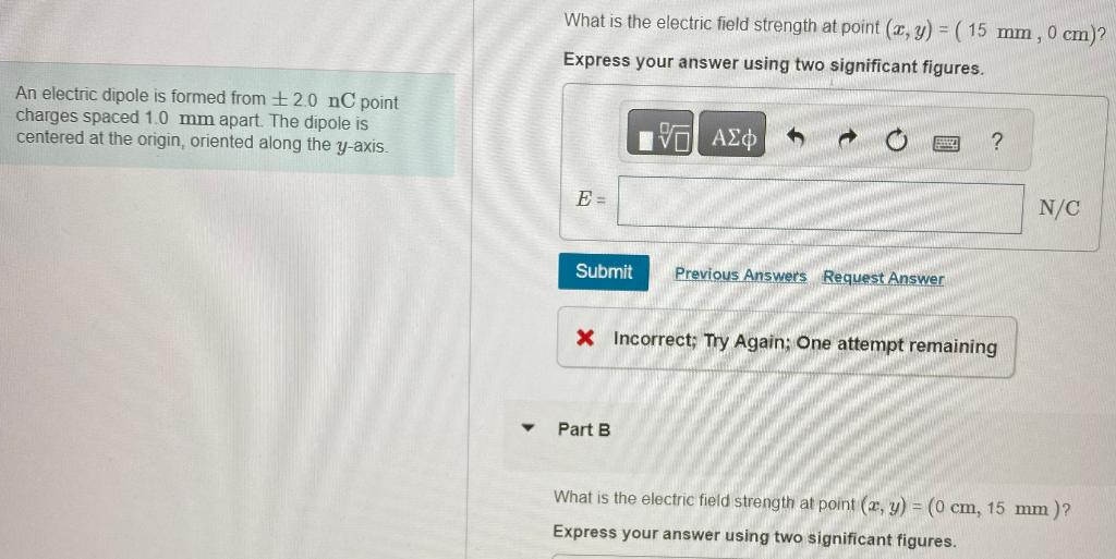 Solved What is the electric field strength at point | Chegg.com