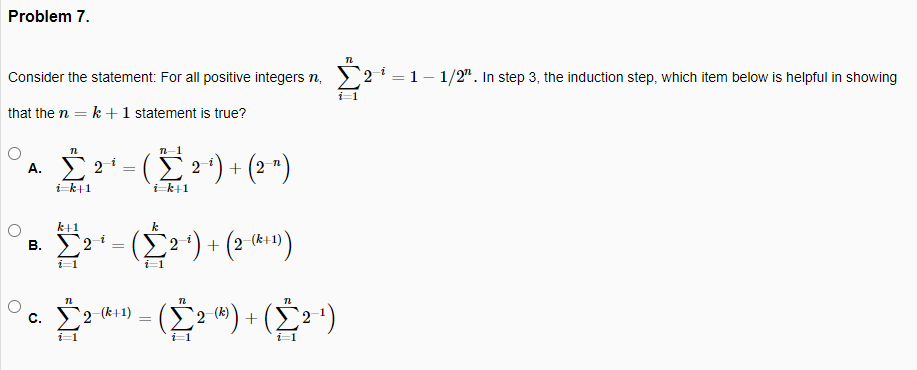 Solved Consider the statement: For all positive integers | Chegg.com