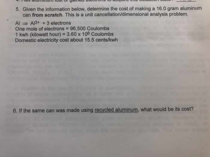 Solved 5. Given The Information Below, Determine The Cost Of | Chegg.com