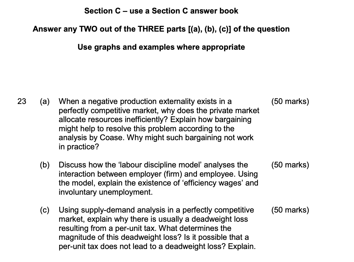 Solved Section C - use a Section C answer book Answer any | Chegg.com