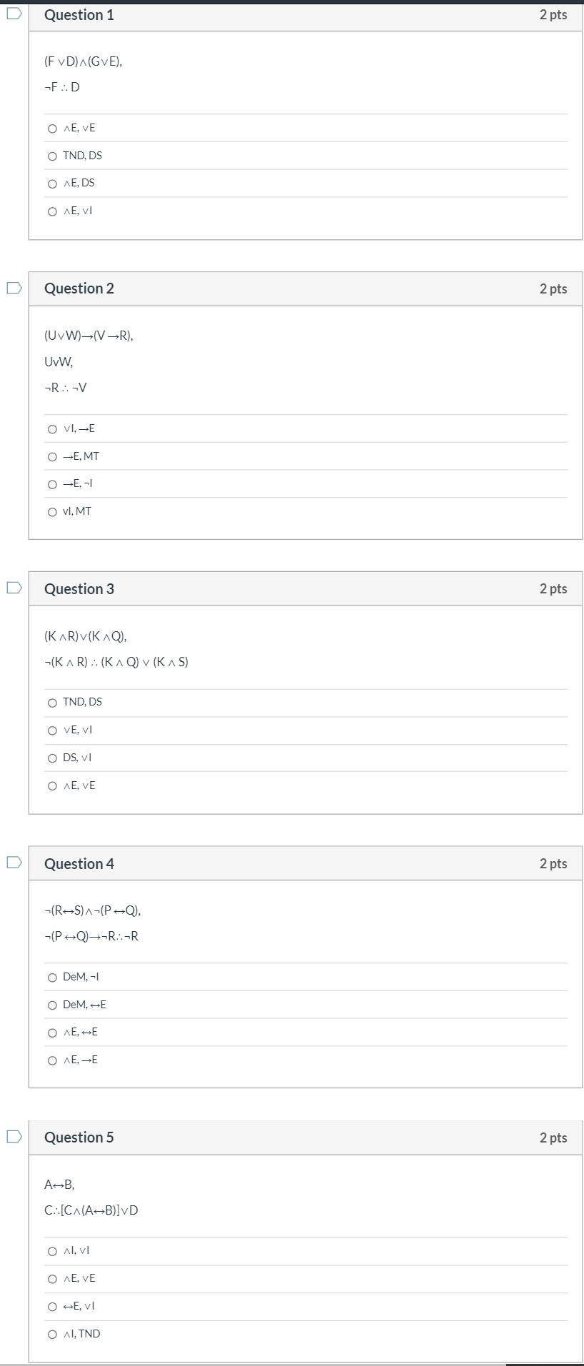 Solved Question 1 2 Pts F Vd Gve F D O Ae Ve O Tn Chegg Com