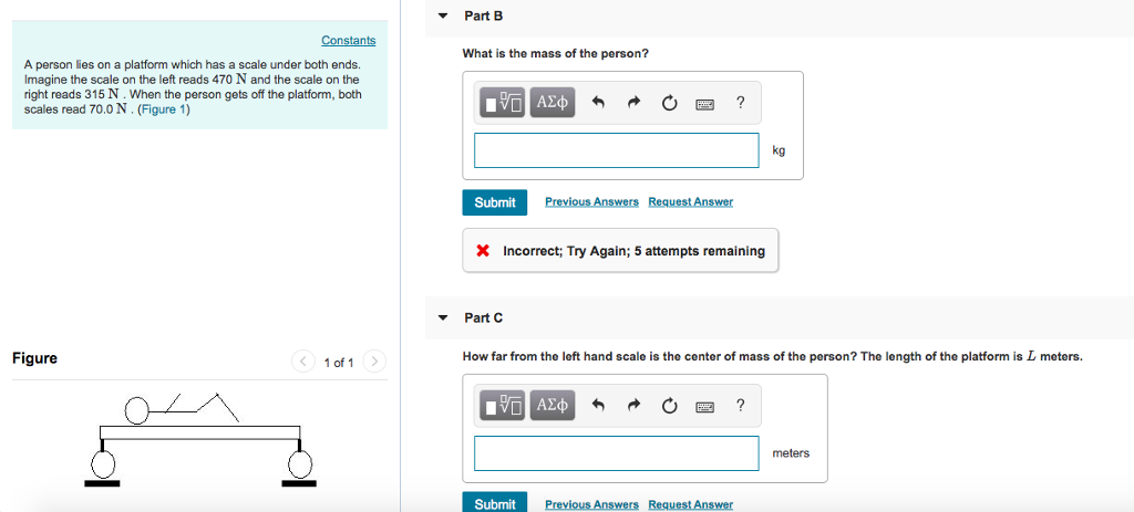 Solved Part B Constants What is the mass of the person? A | Chegg.com