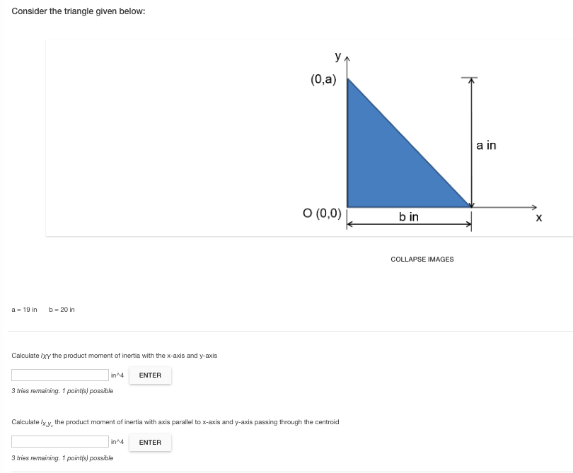 Solved Consider the triangle given below: (0,a) a in 0 (0,0) | Chegg.com