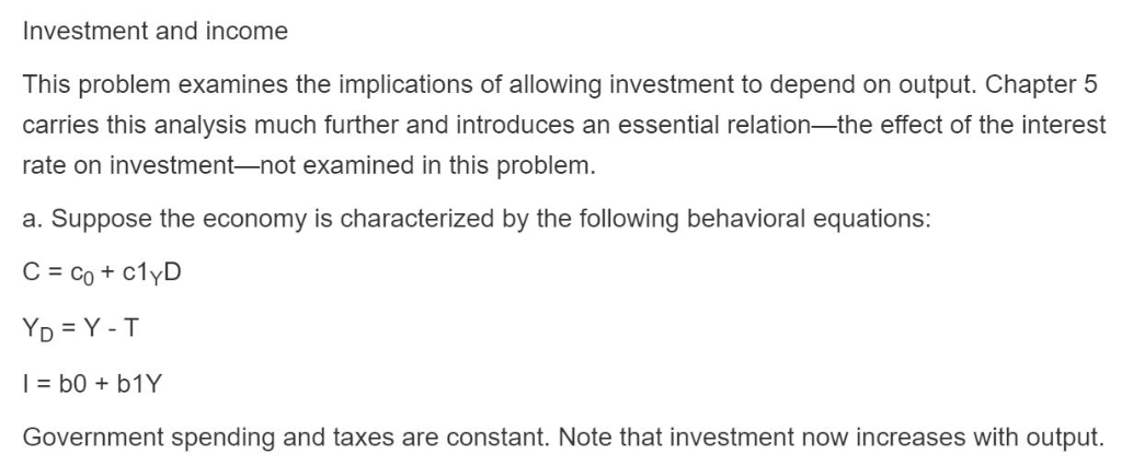 Solved Investment And Income This Problem Examines The | Chegg.com