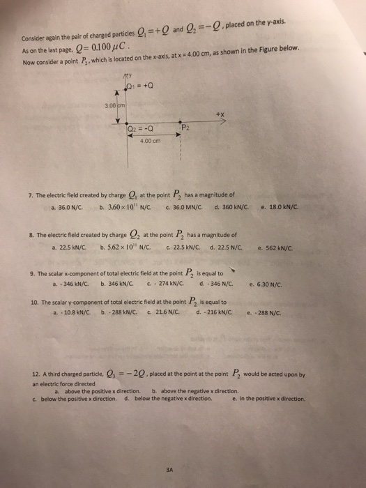 Solved Consider again the pair of charged particles+ and 2- | Chegg.com
