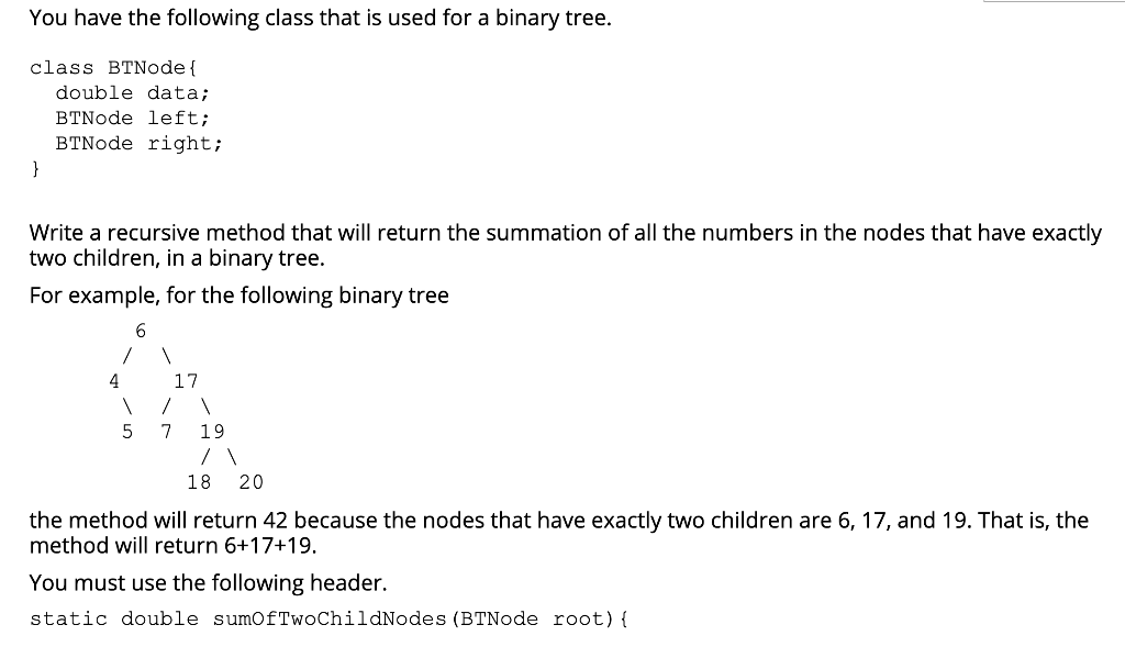 Solved You have the following class that is used for a | Chegg.com