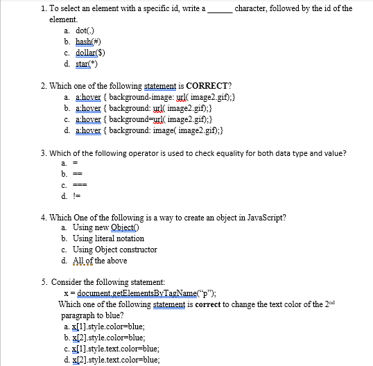 solved-1-to-select-an-element-with-a-specific-id-write-a-chegg