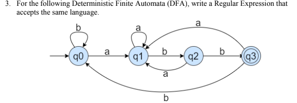 Solved a 3. For the following Deterministic Finite Automata | Chegg.com