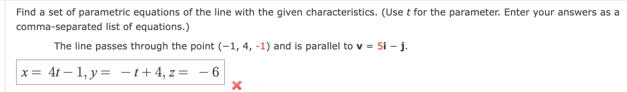 Solved Find a set of parametric equations of the line with | Chegg.com