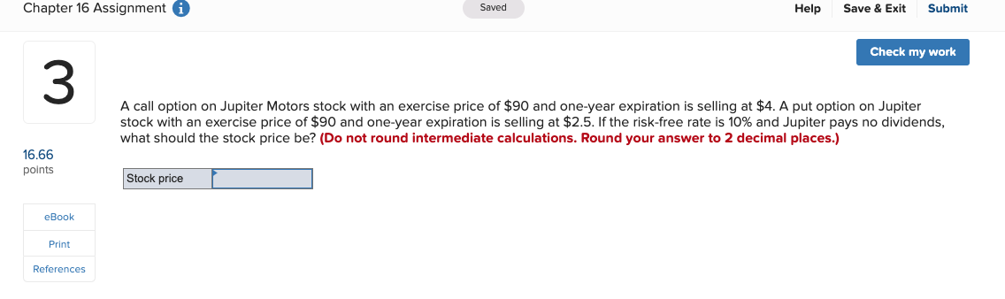 Solved Chapter 16 Assignment 0 Saved Help Save & Exit Submit | Chegg.com