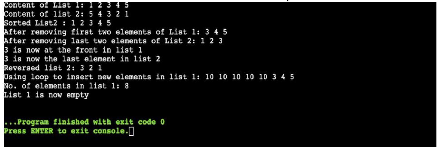 Solved C++ List is a built-in sequence container that | Chegg.com