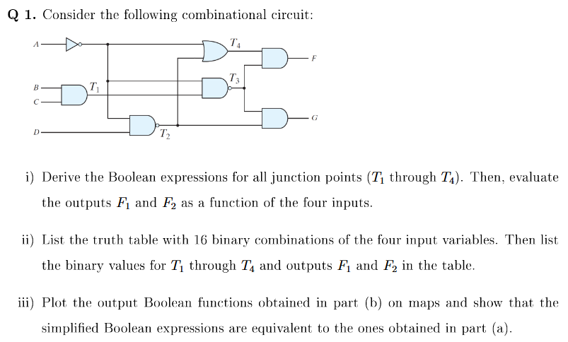 Solved 2 1. Consider The Following Combinational Circuit: I) | Chegg.com