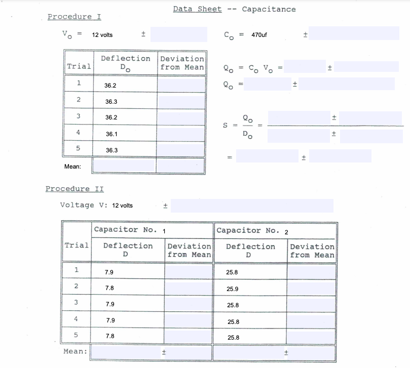 Solved Capacitance and Capacitors Objects 1. To measure the