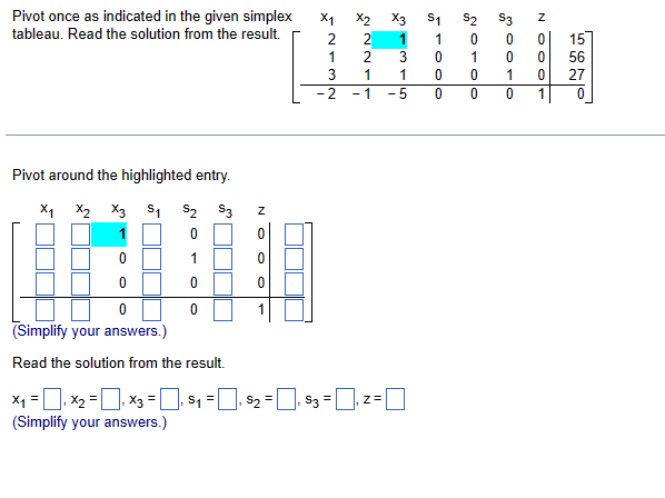 Solved Pivot around the highlighted entry. Read the solution | Chegg.com
