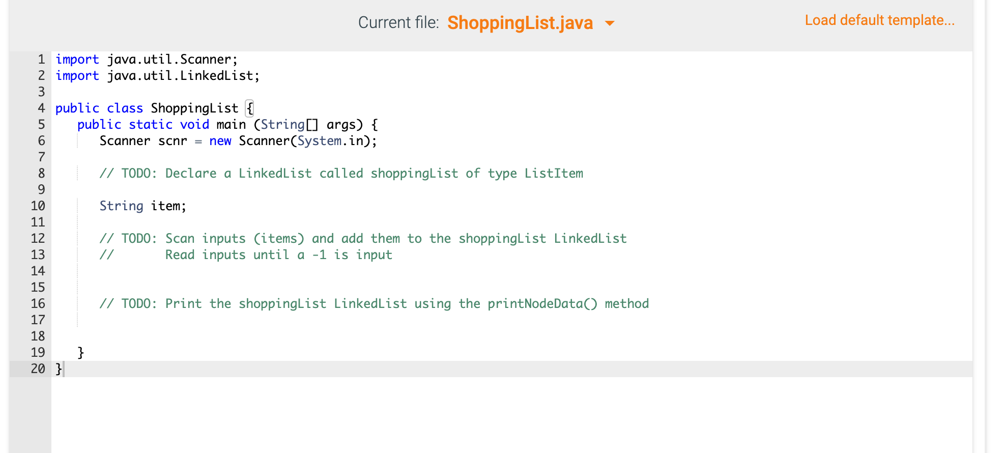 Given a ListItem class, complete main() using the | Chegg.com
