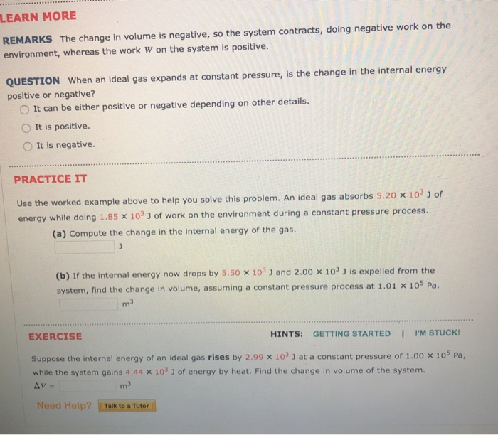 Solved Heating A Gas EXAMPLE 12.3 GOAL Combine The First Law | Chegg.com