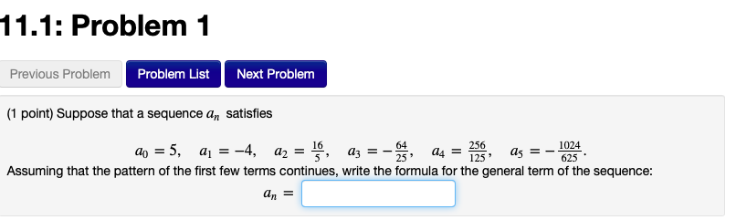 Solved 11.1: Problem 1 Previous Problem Problem List Next | Chegg.com