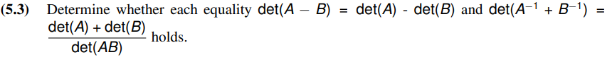 Solved 5.3) Determine Whether Each Equality | Chegg.com