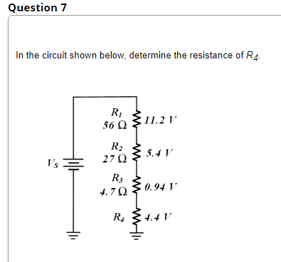 Solved Question 7 In the circuit shown below, determine the | Chegg.com