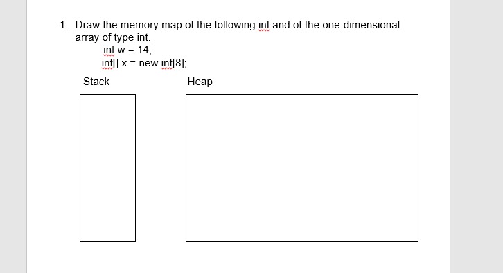1. Draw the memory map of the following int and of | Chegg.com