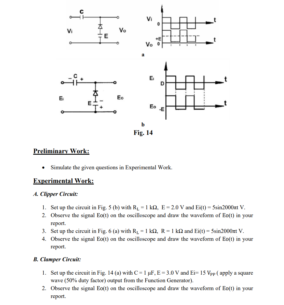 Solved Experiment 5 Diode Clipping and Clamping Circuits