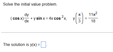 Solved Solve the initial value problem. | Chegg.com