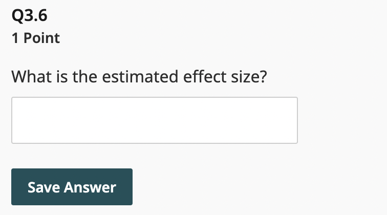 Solved Q3.61 ﻿PointWhat is the estimated effect size? | Chegg.com