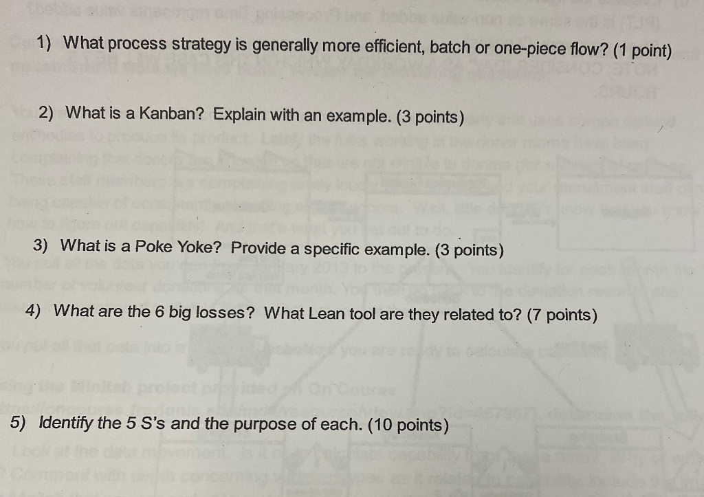 Solved 1 What Process Strategy Is Generally More Efficie Chegg Com