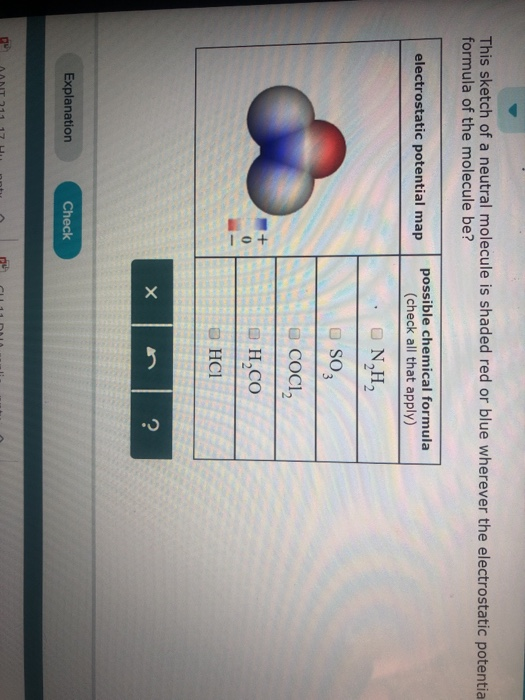Solved This sketch of a neutral molecule is shaded red or
