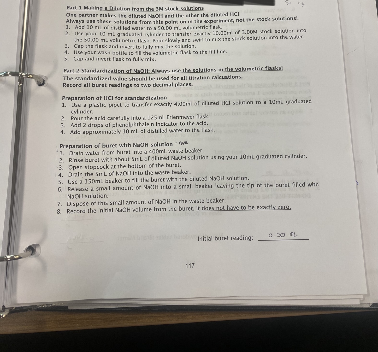 Solved Moles of NaOH used in titration Use the volume of
