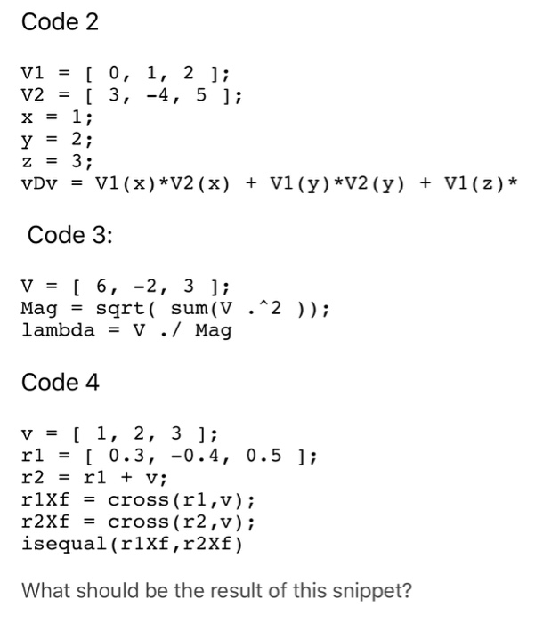 Solved For this discussion first, describe what each code | Chegg.com
