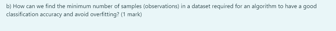 Solved b) How can we find the minimum number of samples | Chegg.com