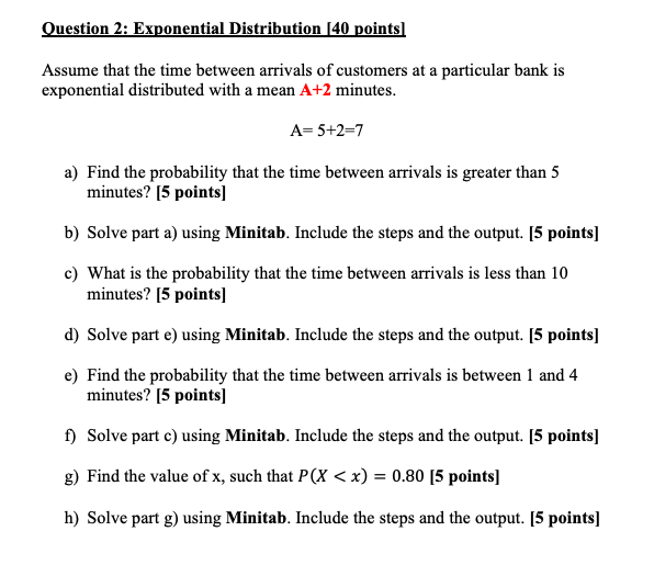 Solved Question 2: Exponential Distribution (40 points) | Chegg.com