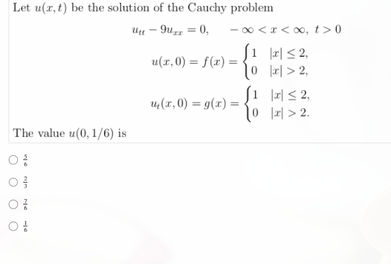 Solved Let u(x, t) be the solution of the Cauchy problem Ut | Chegg.com