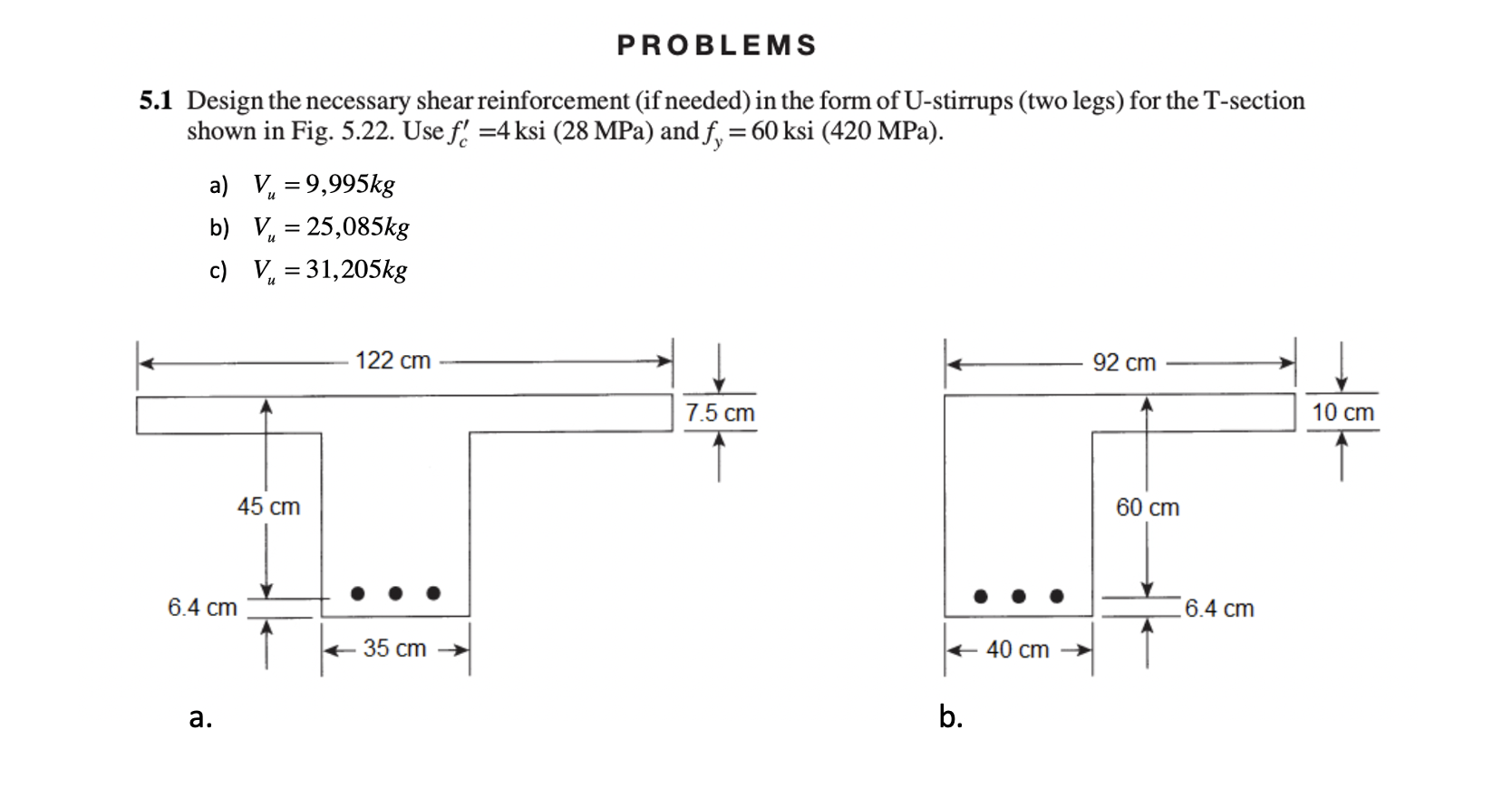 Solved Problems 5.1 Design The Necessary Shear Reinforcement 