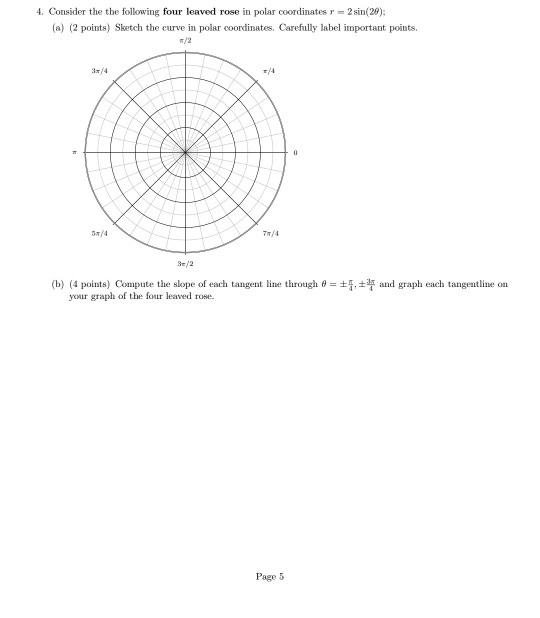 Solved 4 Consider The The Following Four Leaved Rose In