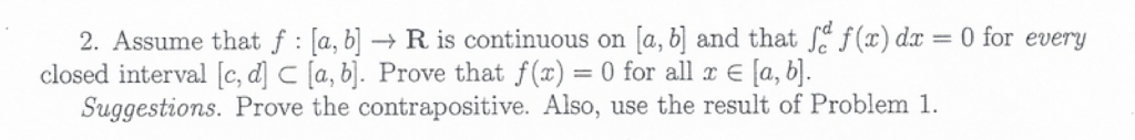 Solved In the following, [a, b is a compact interval with a | Chegg.com