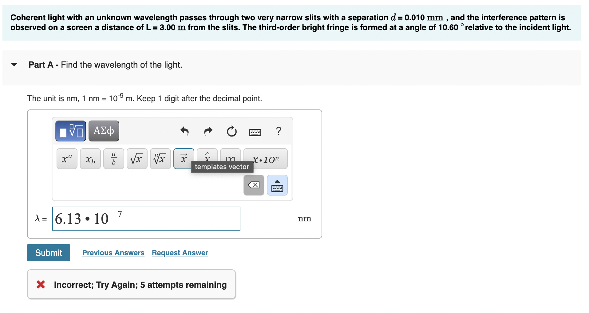 Solved Learning Goal: Double Slit Interference The general | Chegg.com
