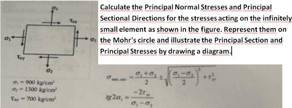 Solved Calculate the Principal Normal Stresses and Principal | Chegg.com