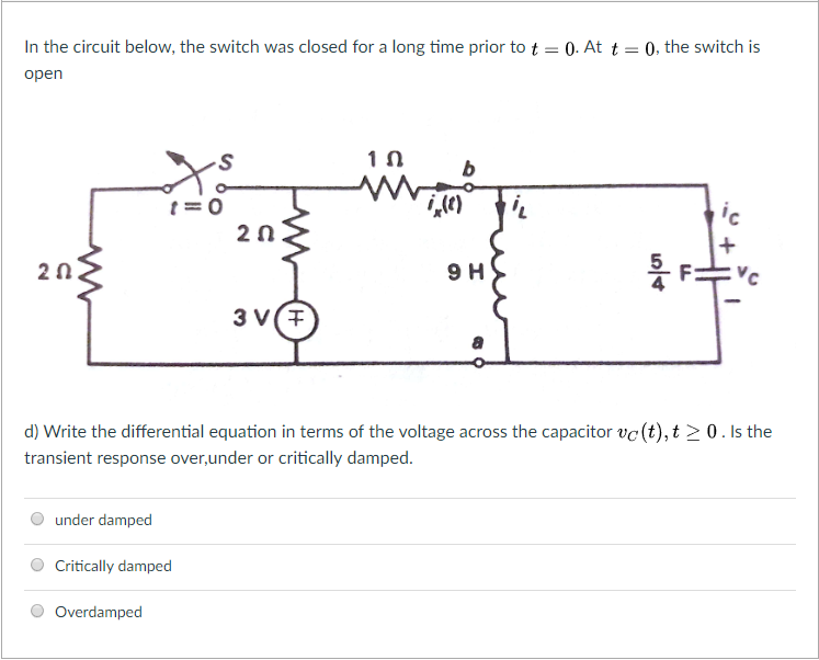 Solved In the circuit below, the switch was closed for a | Chegg.com