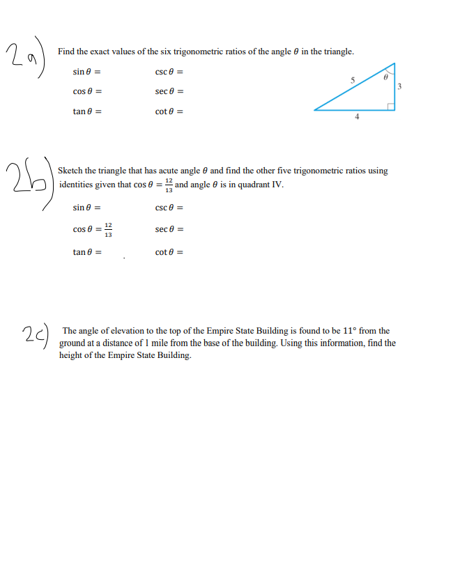 Solved topic: Unit circle and trig...show all steps on how | Chegg.com