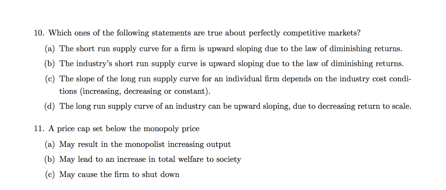 Solved 10. Which ones of the following statements are true | Chegg.com