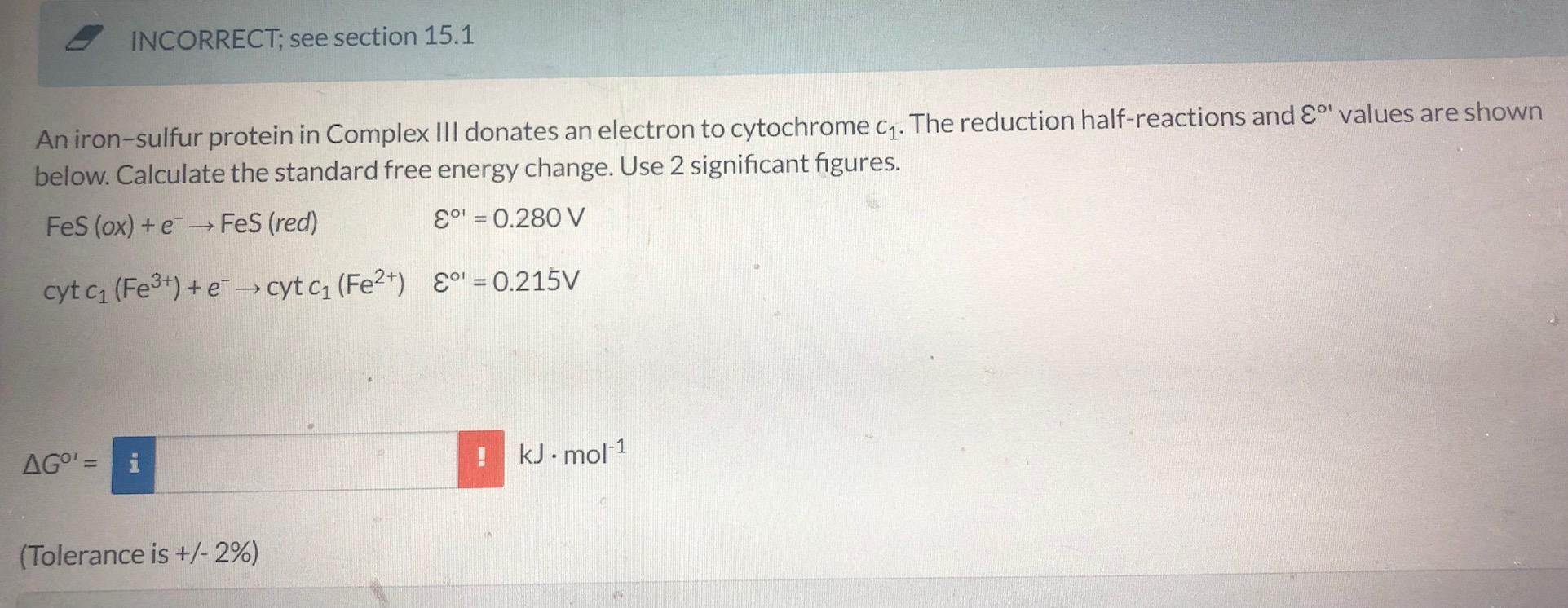 Solved An ironsulfur protein in Complex III donates an