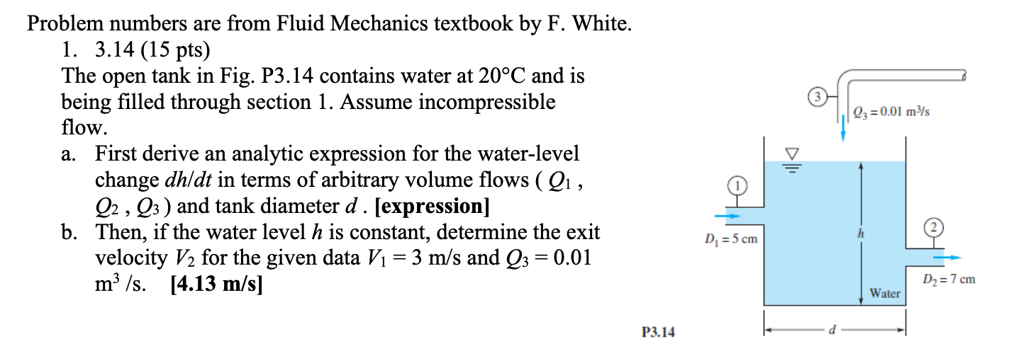 Solved Q = 0.01 m3/s Problem numbers are from Fluid | Chegg.com