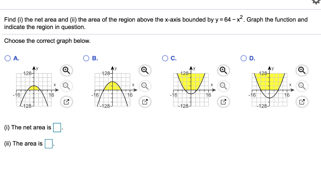 Solved Find (i) the net area and (ii) the area of the region | Chegg.com